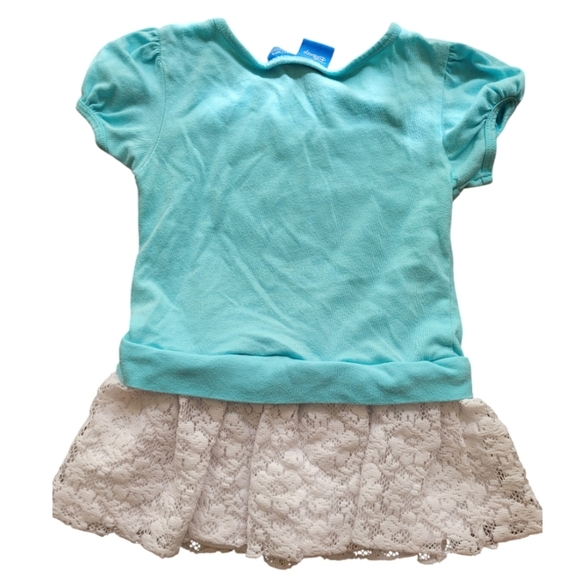 Disney's Frozen Elsa Anna Lace Blue White Dress Size 4T - Picture 2 of 8